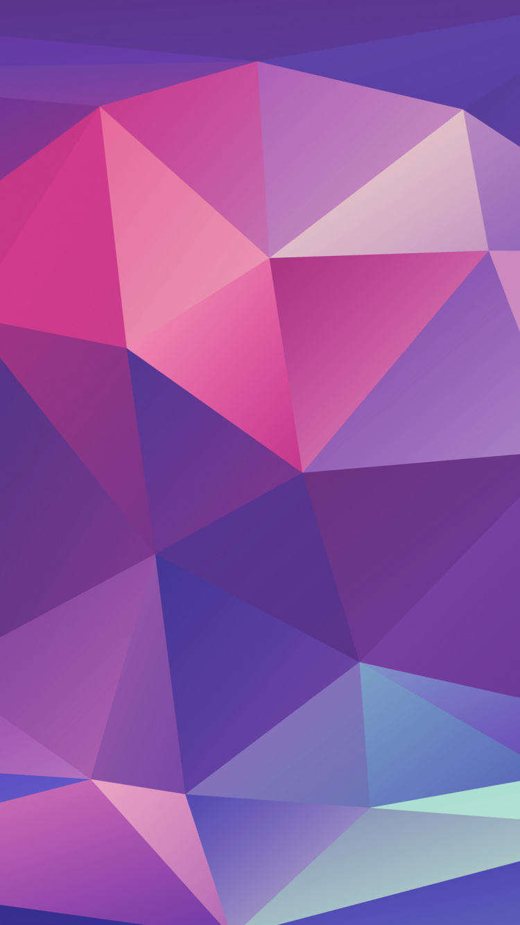 Polígono Multicolor, Polígono, Morado, Triangulo, Violeta. Wallpaper in 750x1334 Resolution