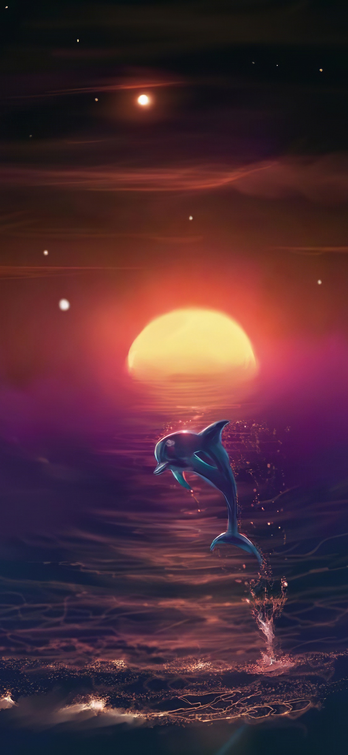 Digital Art, Art, Atmosphere, Water, Lighting. Wallpaper in 1125x2436 Resolution