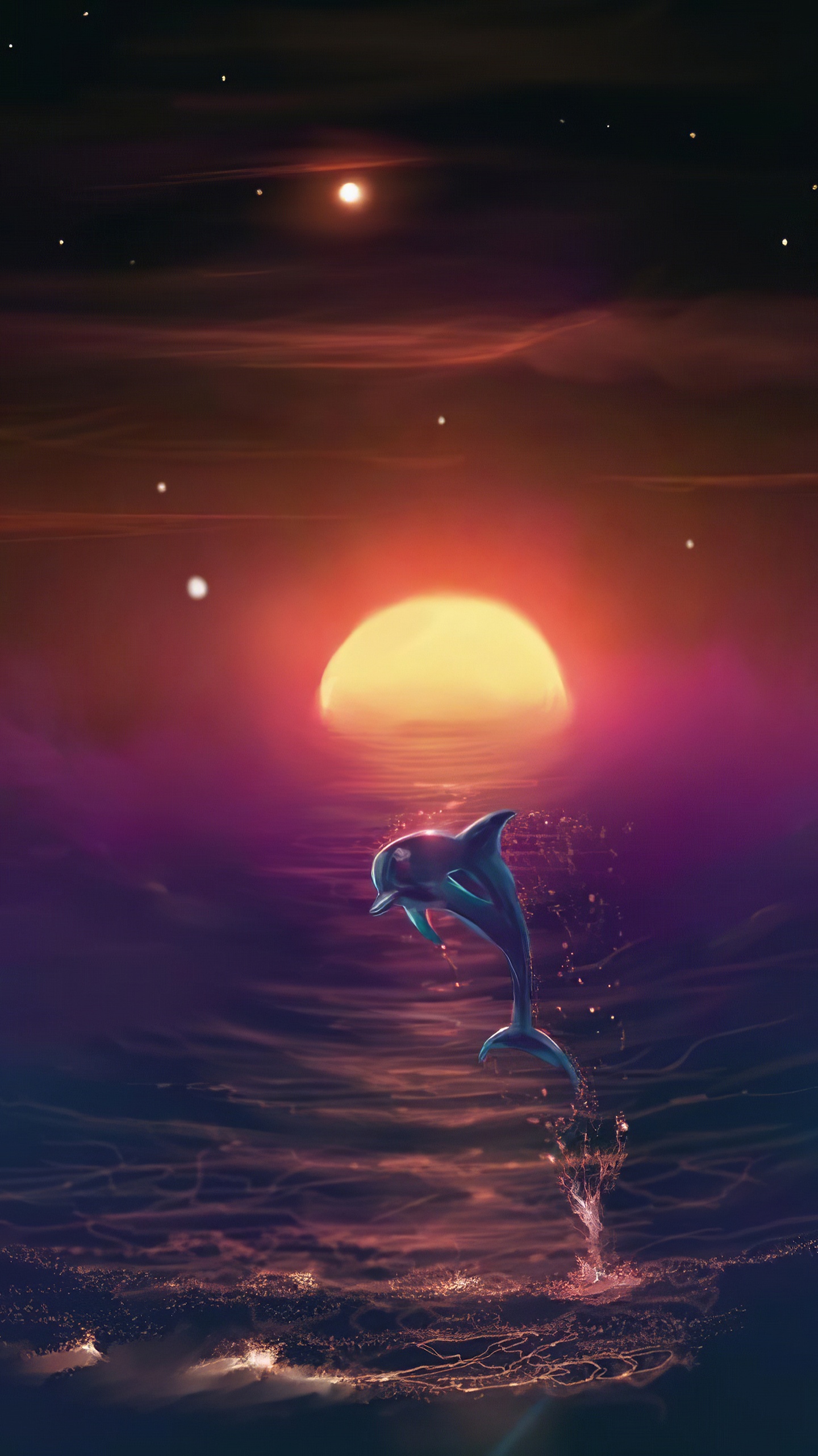 Digital Art, Art, Atmosphere, Water, Lighting. Wallpaper in 1440x2560 Resolution