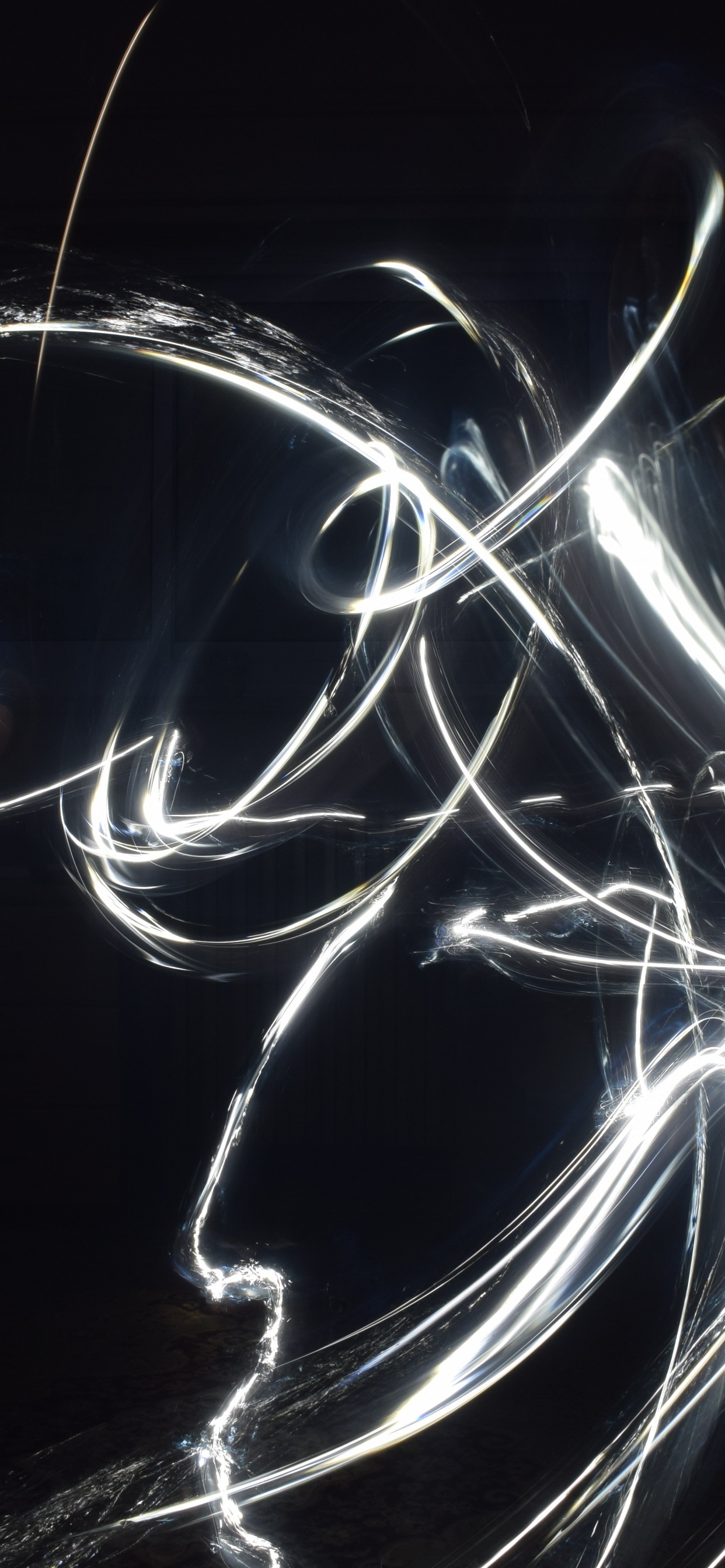 Weiße Und Blaue Lichtillustration. Wallpaper in 1242x2688 Resolution