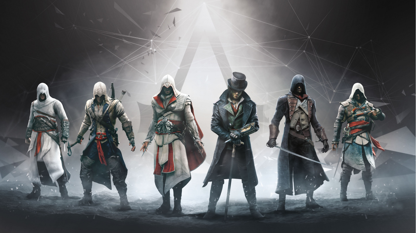 Assassins Creed Syndicate, Assassins Creed Unity, Ezio Auditore, Altar Ibn-LaAhad, Action-Figur. Wallpaper in 1366x768 Resolution