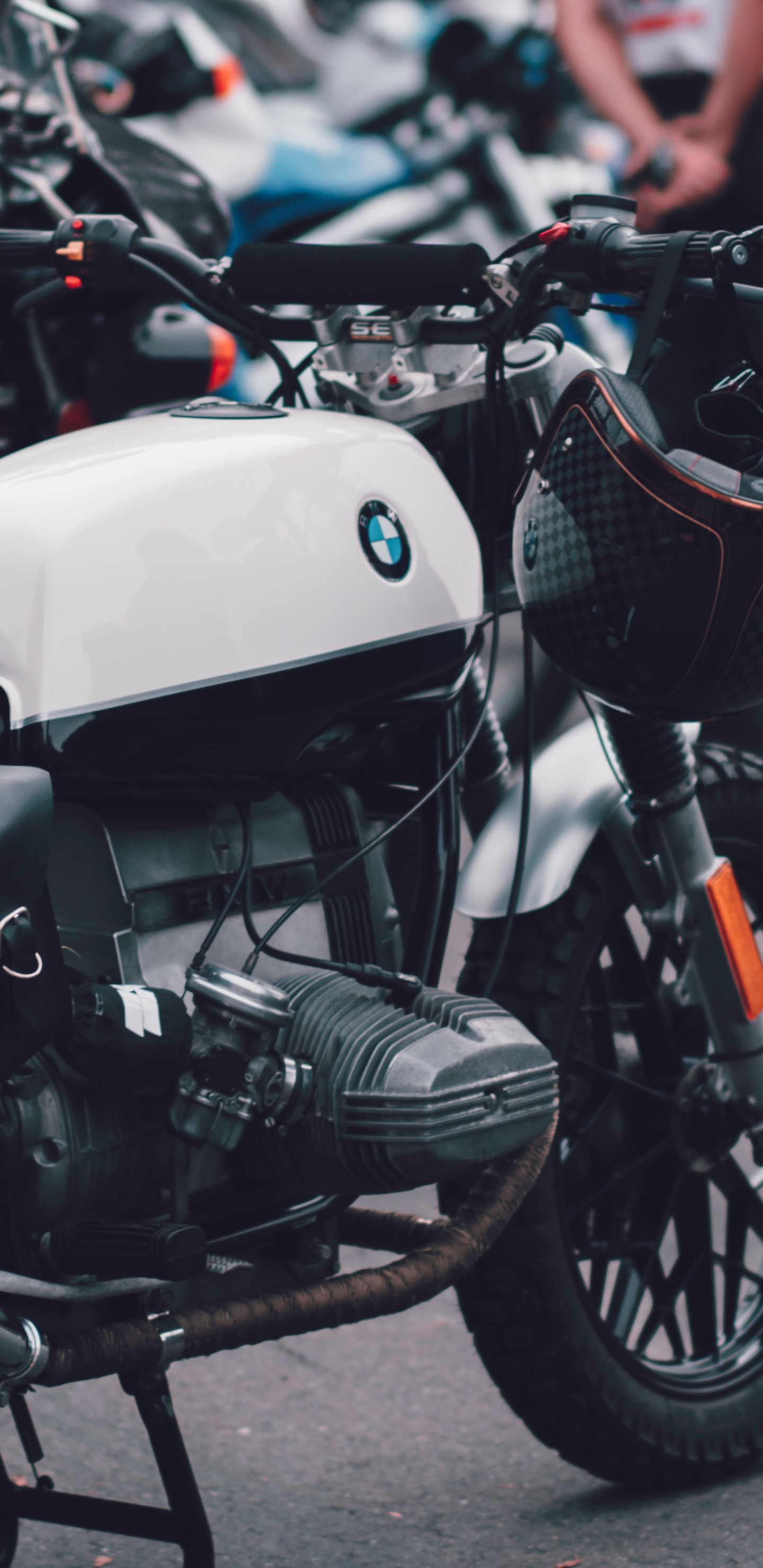 Black and White Motorcycle on Road During Daytime. Wallpaper in 1440x2960 Resolution