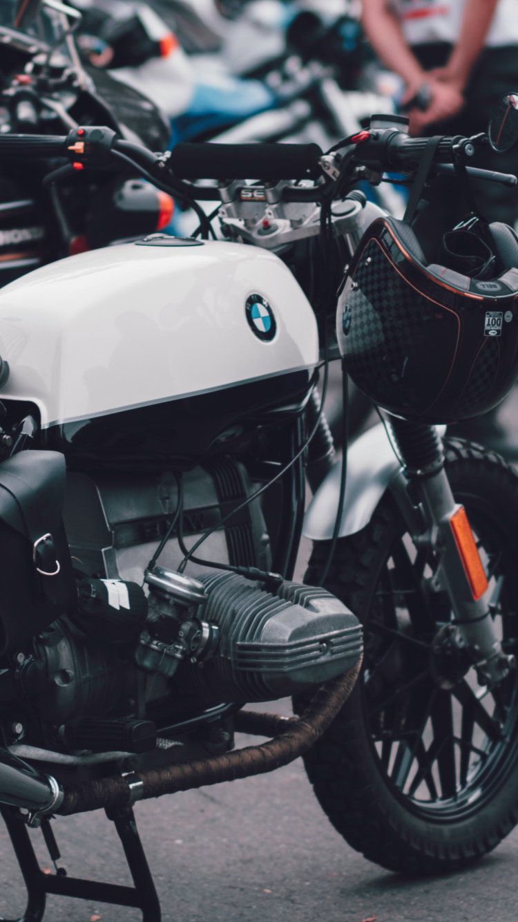 Black and White Motorcycle on Road During Daytime. Wallpaper in 750x1334 Resolution