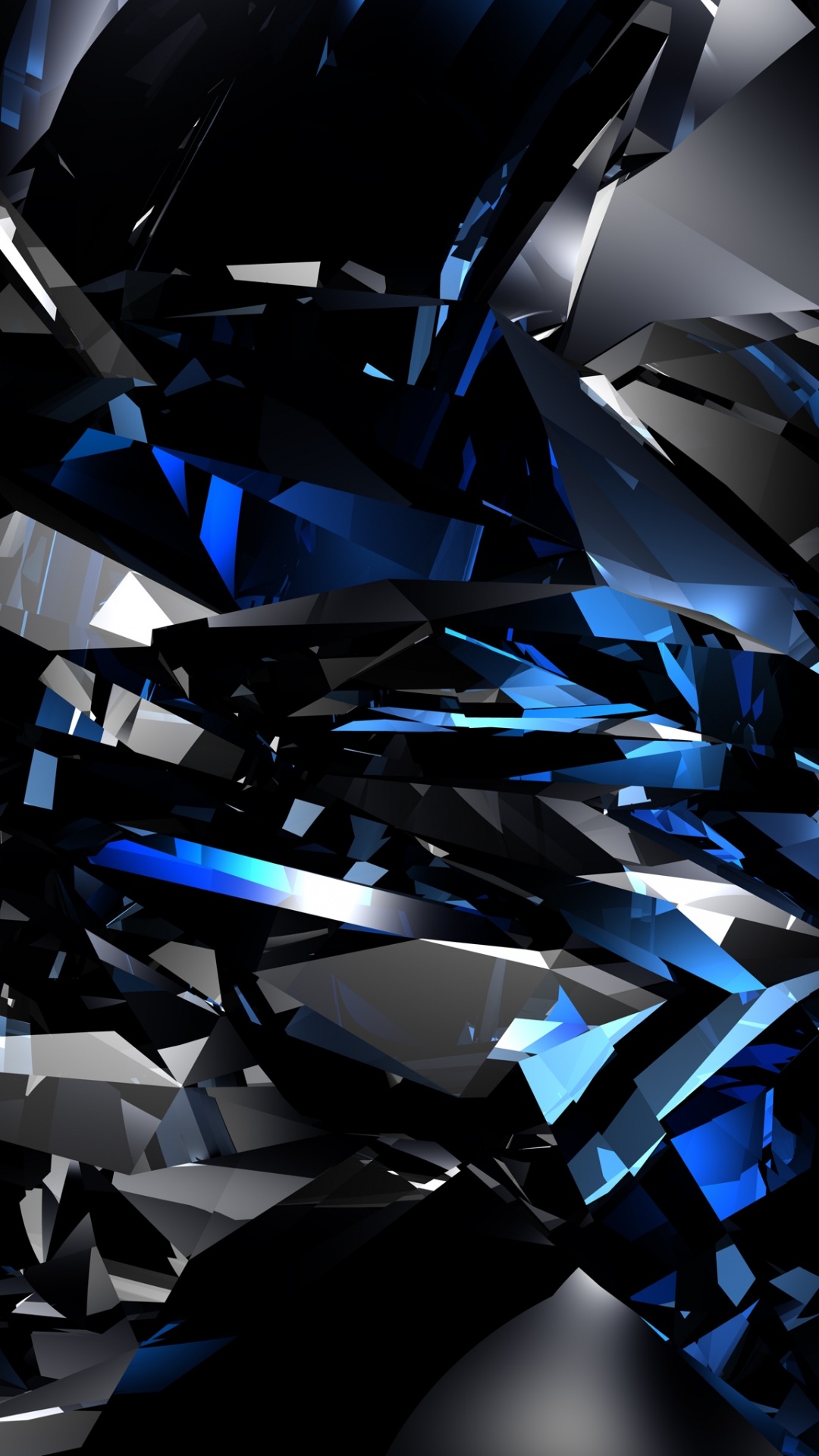 Blue and Black Abstract Art. Wallpaper in 1080x1920 Resolution
