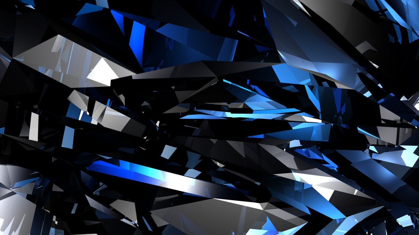 Blue and Black Abstract Art. Wallpaper in 1366x768 Resolution