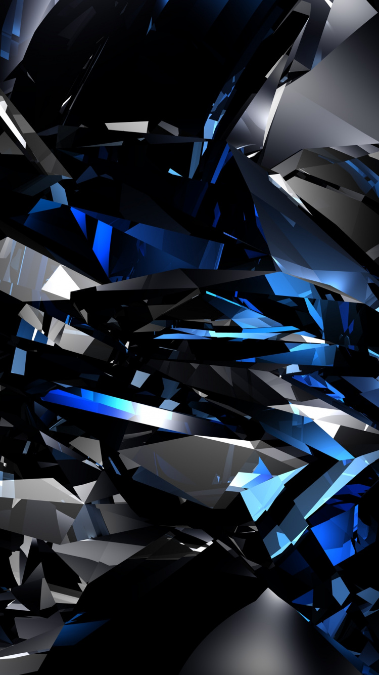 Blue and Black Abstract Art. Wallpaper in 750x1334 Resolution
