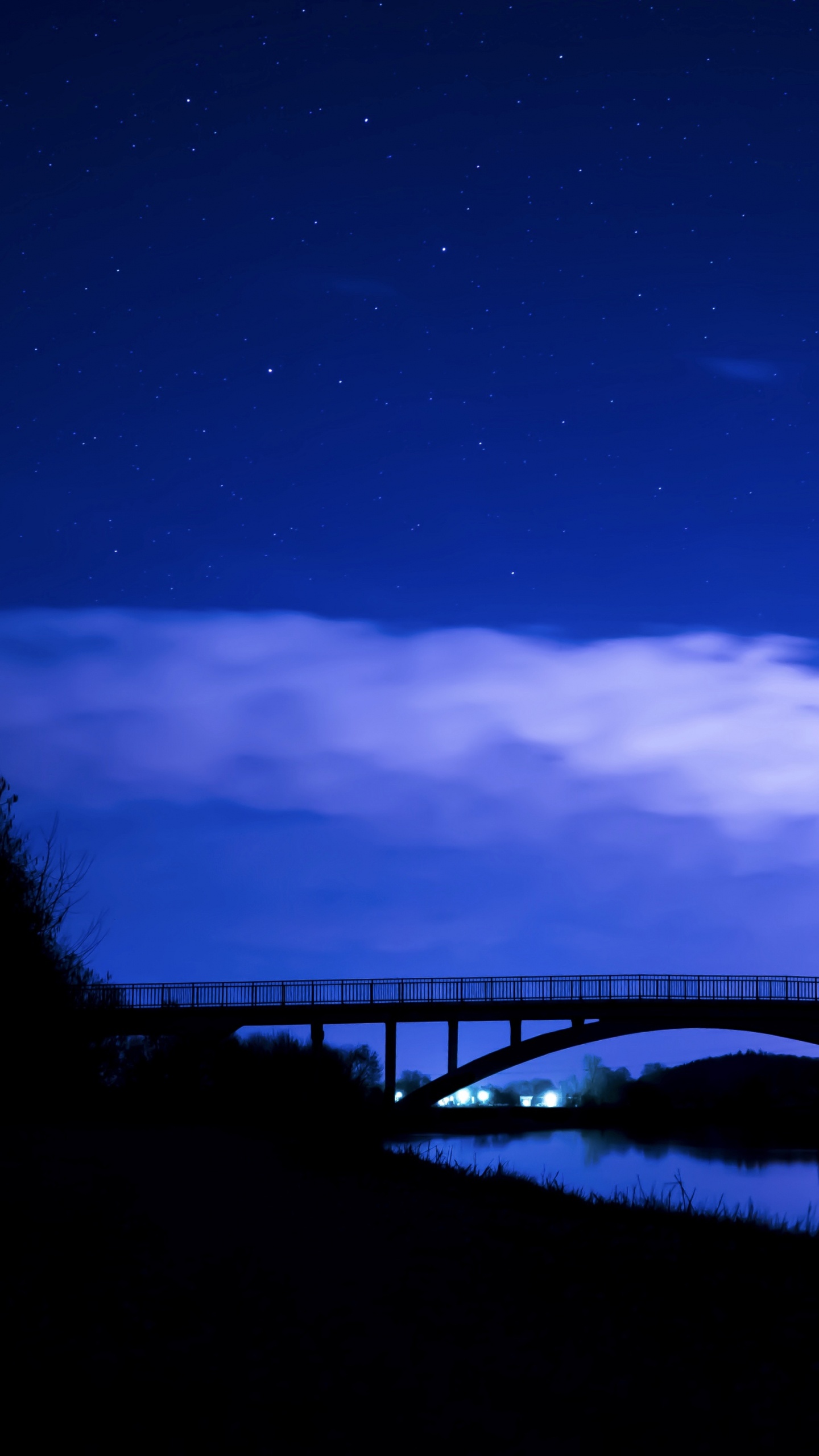 Blue, Night, Nature, Cloud, Water. Wallpaper in 1440x2560 Resolution