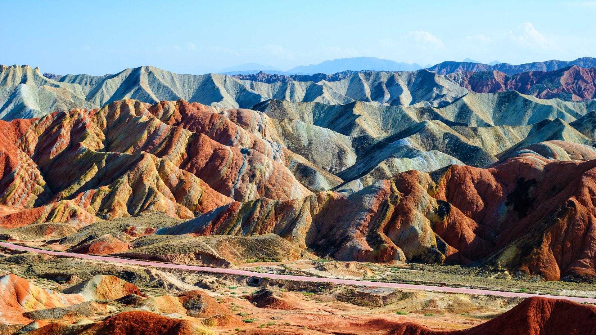 张掖国家地质公园, 丹霞地貌, China Danxia, 山脉, 性质 壁纸 1920x1080 允许