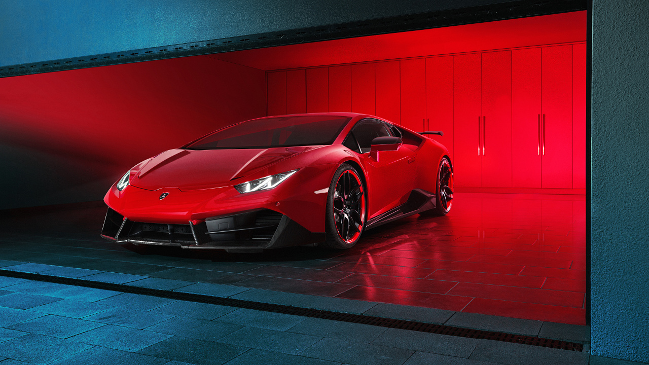 Red Ferrari 458 Italia Parked on Garage. Wallpaper in 1280x720 Resolution