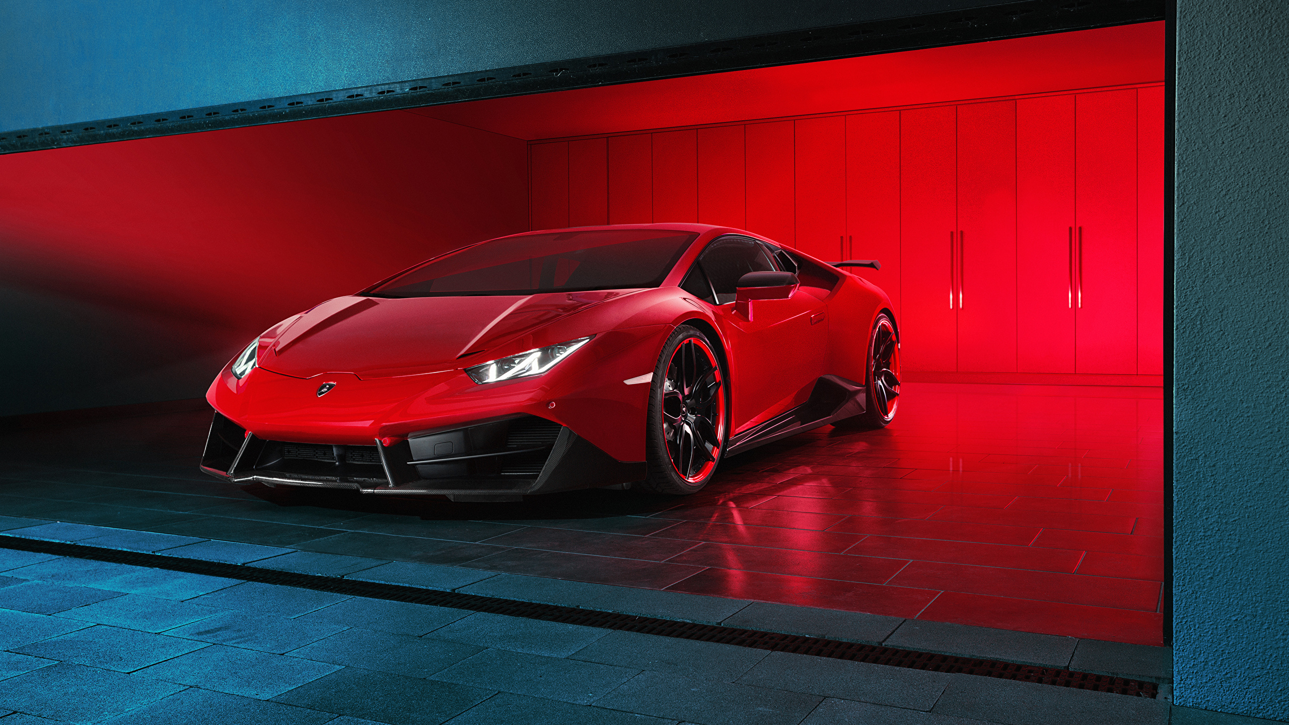 Ferrari Rouge 458 Italia Garée Sur Garage. Wallpaper in 2560x1440 Resolution