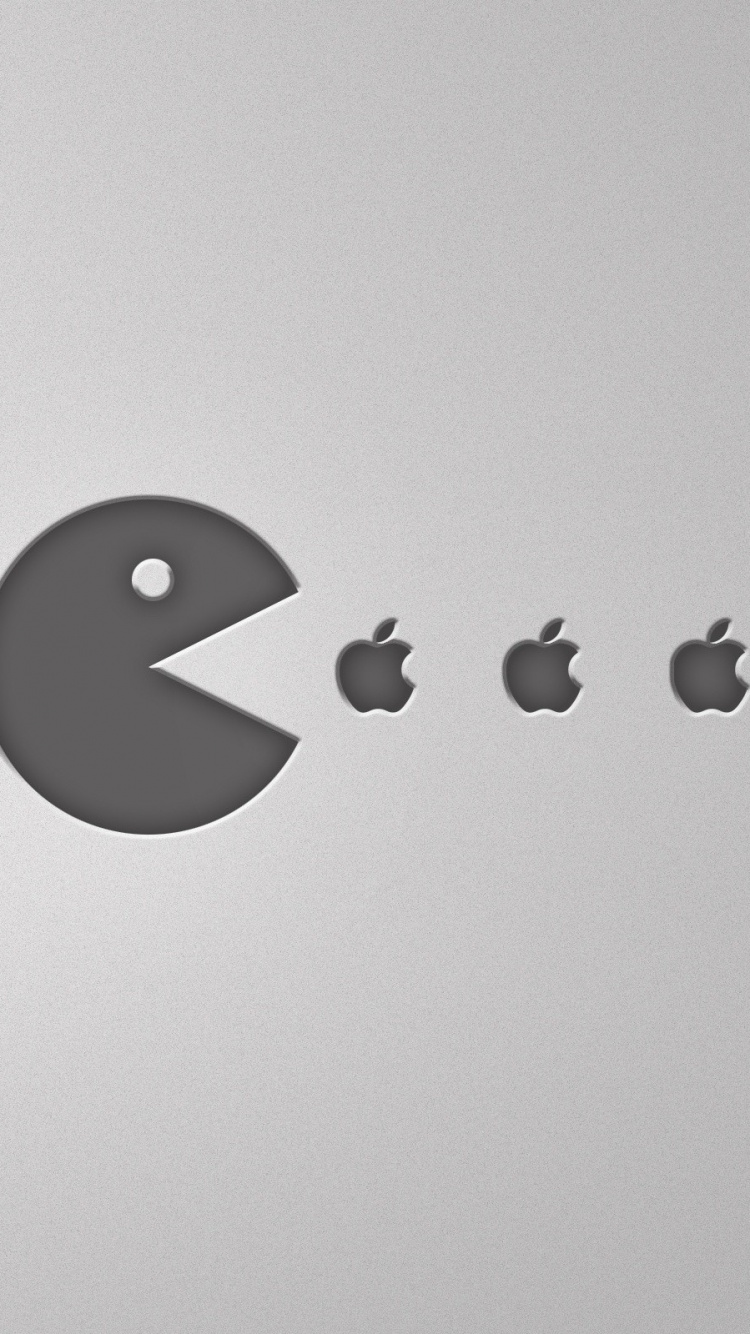 Logo, Ordinateur, Noir et Blanc, Pac Man. Wallpaper in 750x1334 Resolution