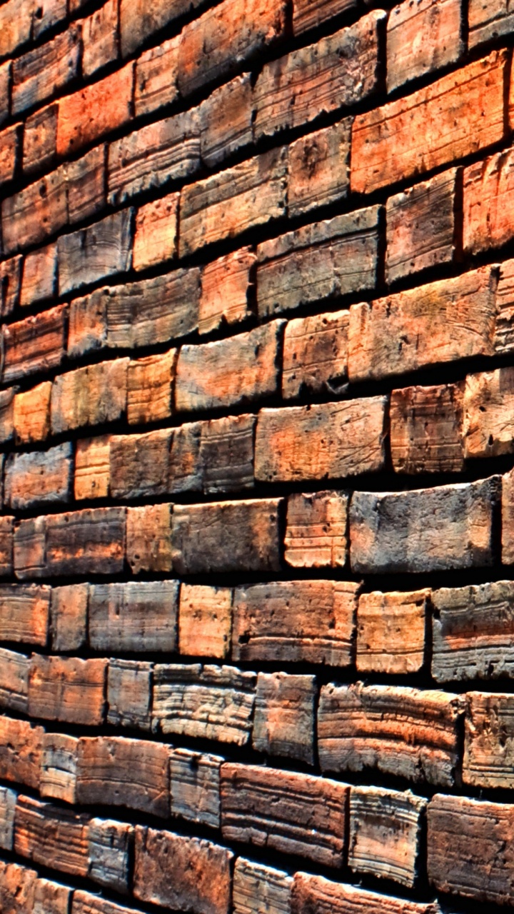 Brown and Black Brick Wall. Wallpaper in 720x1280 Resolution