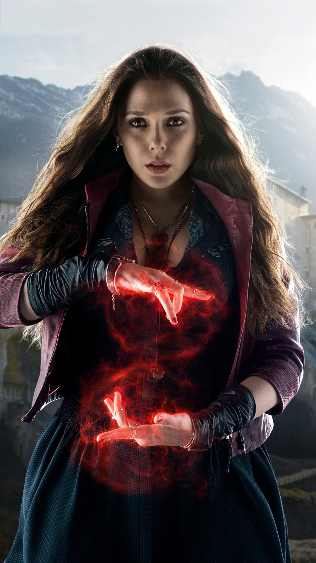 Elizabeth Olsen, Avengers Age of Ultron, Wanda Maximoff, Pietro Maximoff, Ultron. Wallpaper in 1080x1920 Resolution