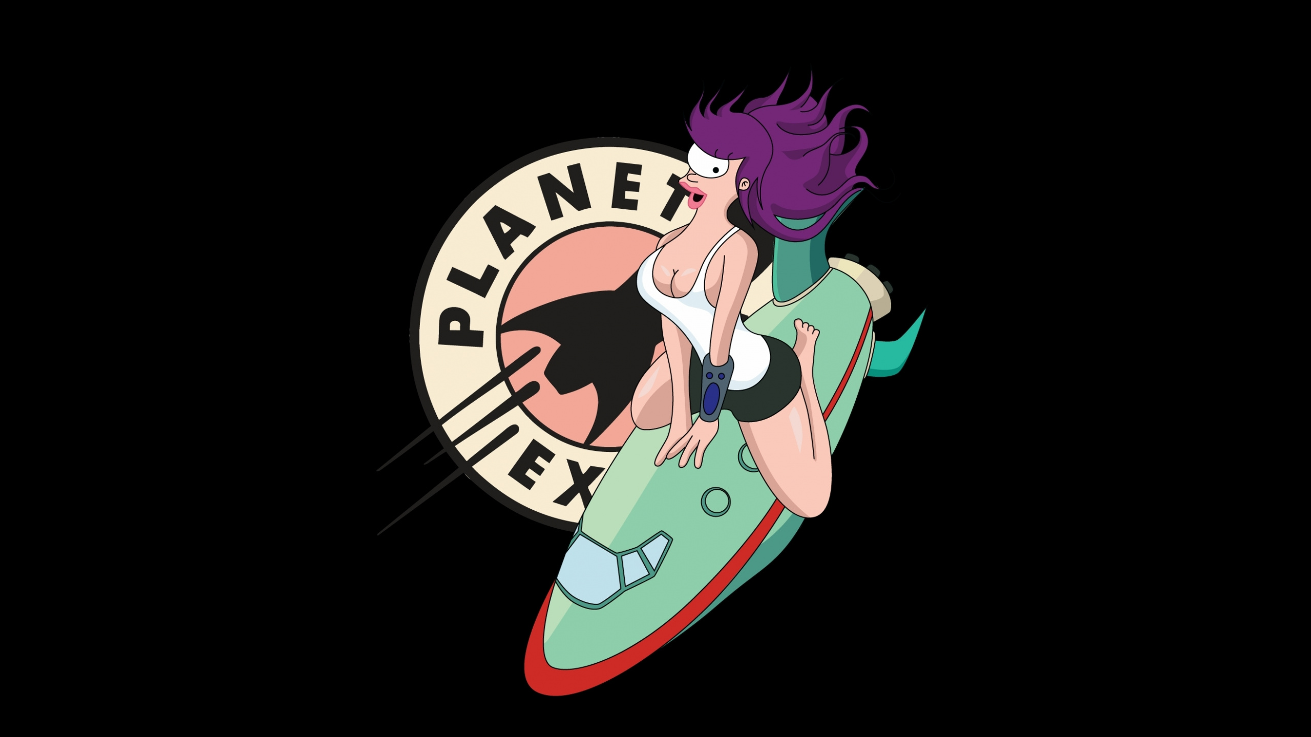 Niña de Pelo Púrpura en Vestido Negro Ilustración. Wallpaper in 2560x1440 Resolution