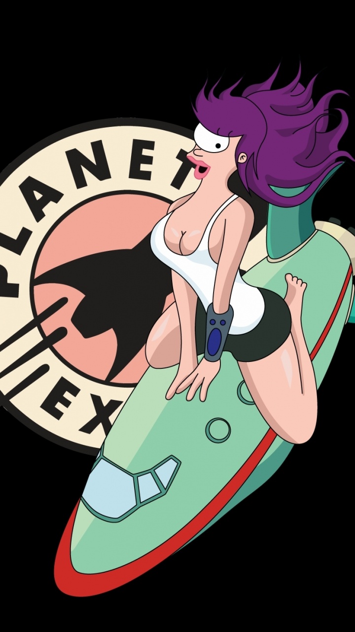 Niña de Pelo Púrpura en Vestido Negro Ilustración. Wallpaper in 720x1280 Resolution