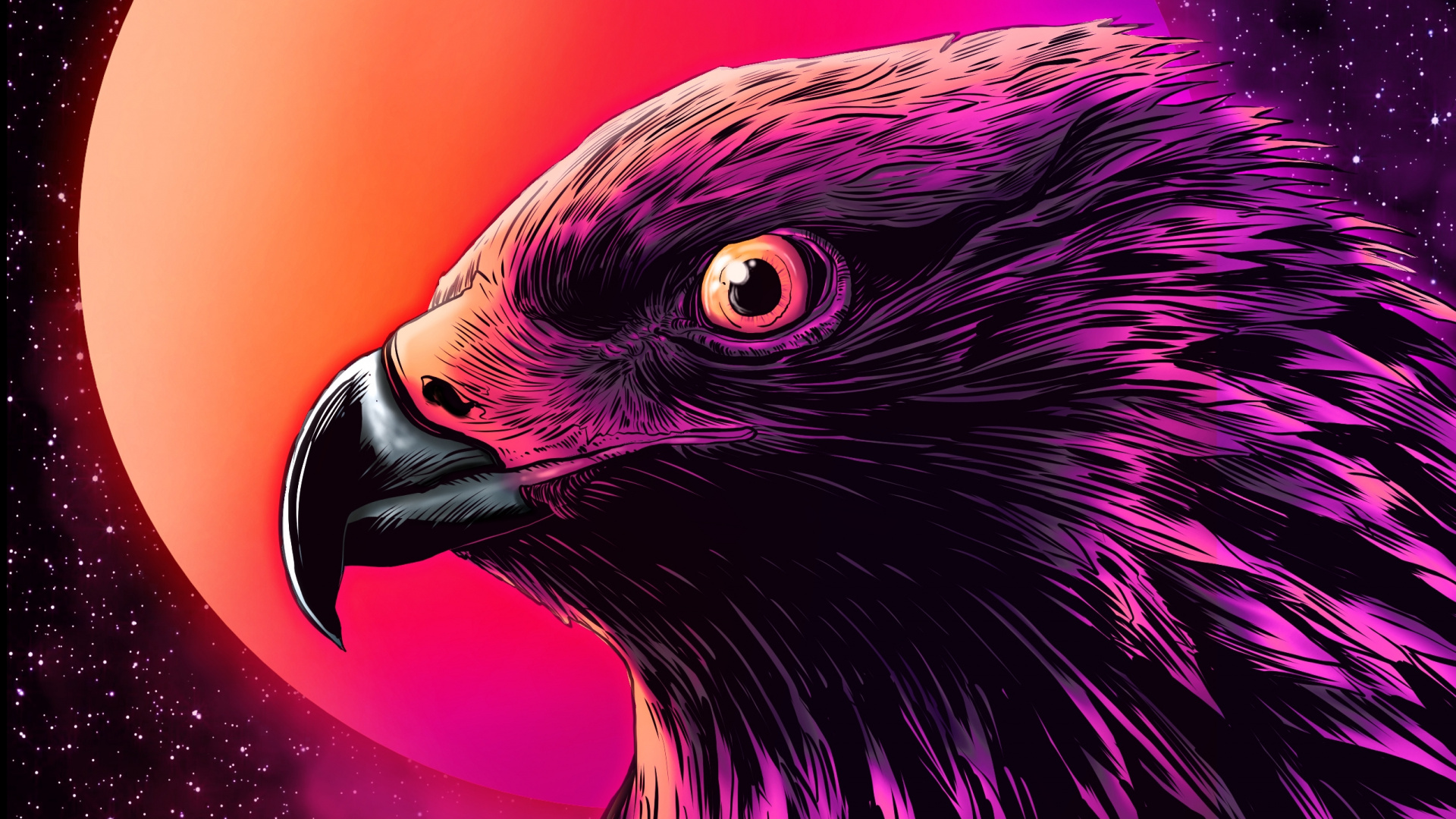 Pintura de Pájaro Morado y Amarillo. Wallpaper in 1920x1080 Resolution