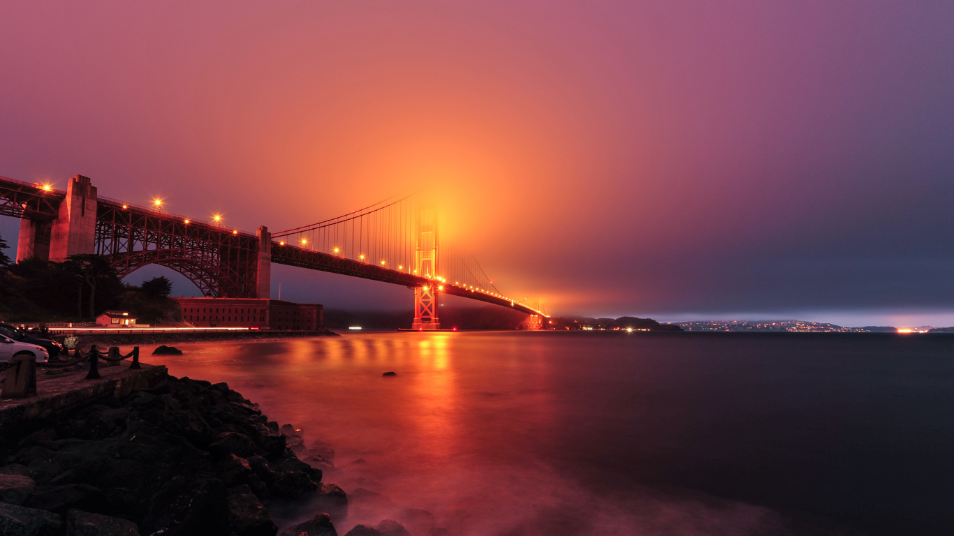 Pont du Golden Gate San Francisco Californie. Wallpaper in 1366x768 Resolution