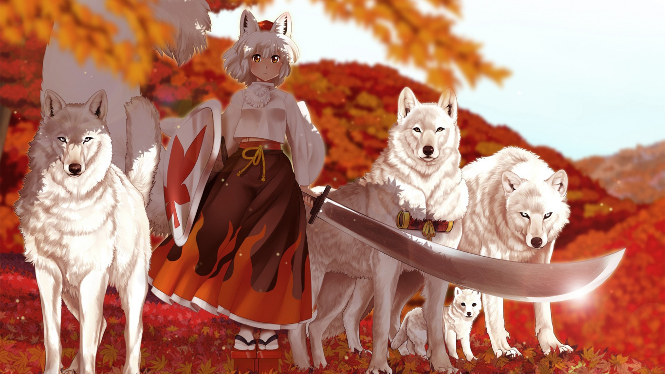 Weiß-brauner Hund Mit Rot-schwarzer Kleiderfigur. Wallpaper in 1366x768 Resolution