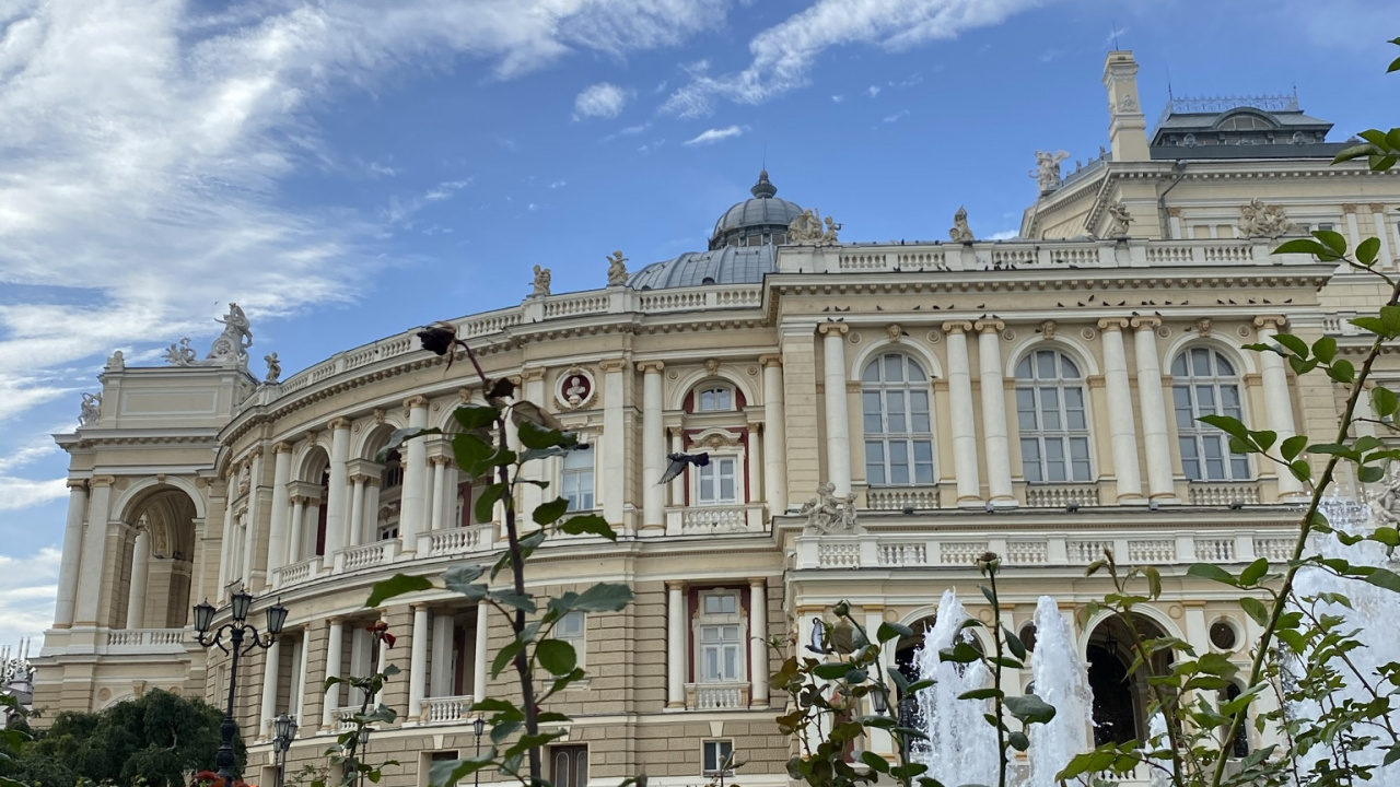 Odessa Oper, Fenster, Cloud, Architektur, Gebäude. Wallpaper in 1280x720 Resolution