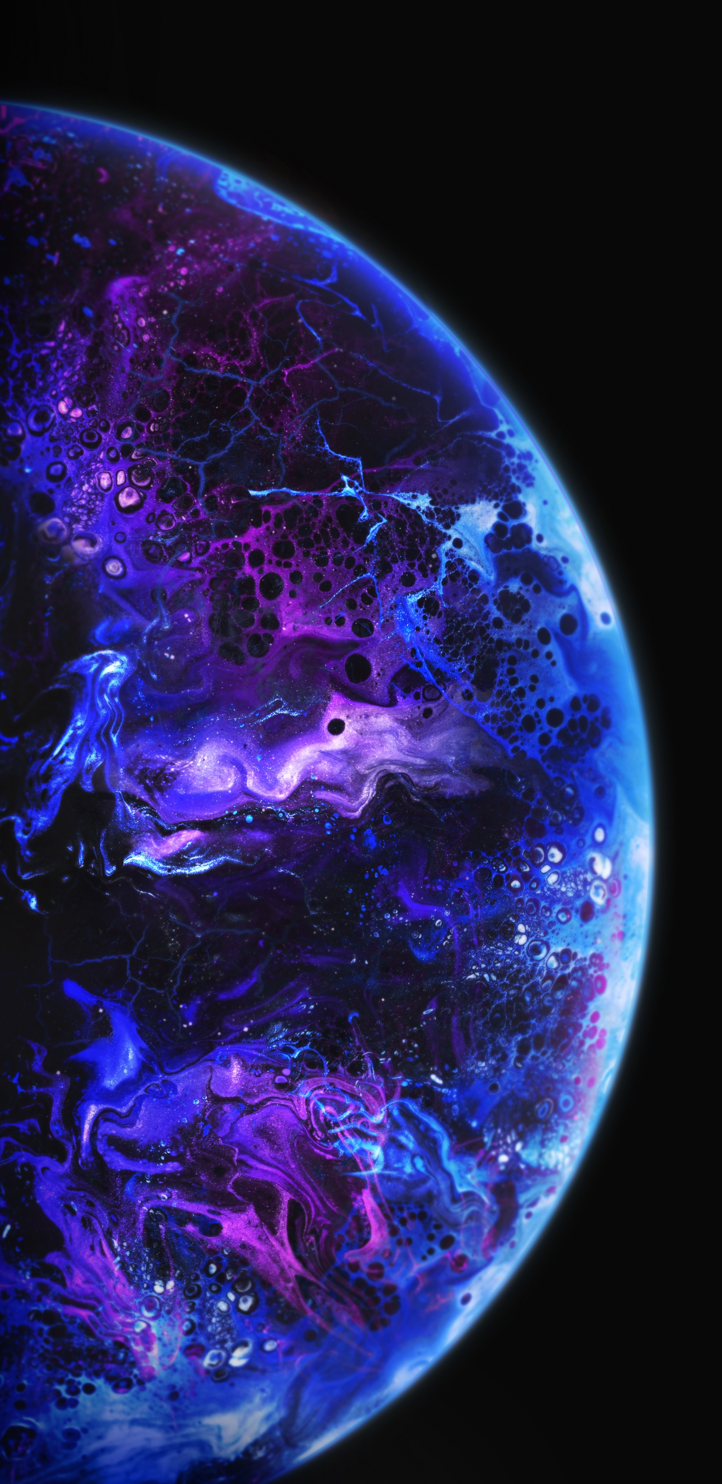 Earth, Space, Universe, Soap Bubble, Blue. Wallpaper in 1440x2960 Resolution