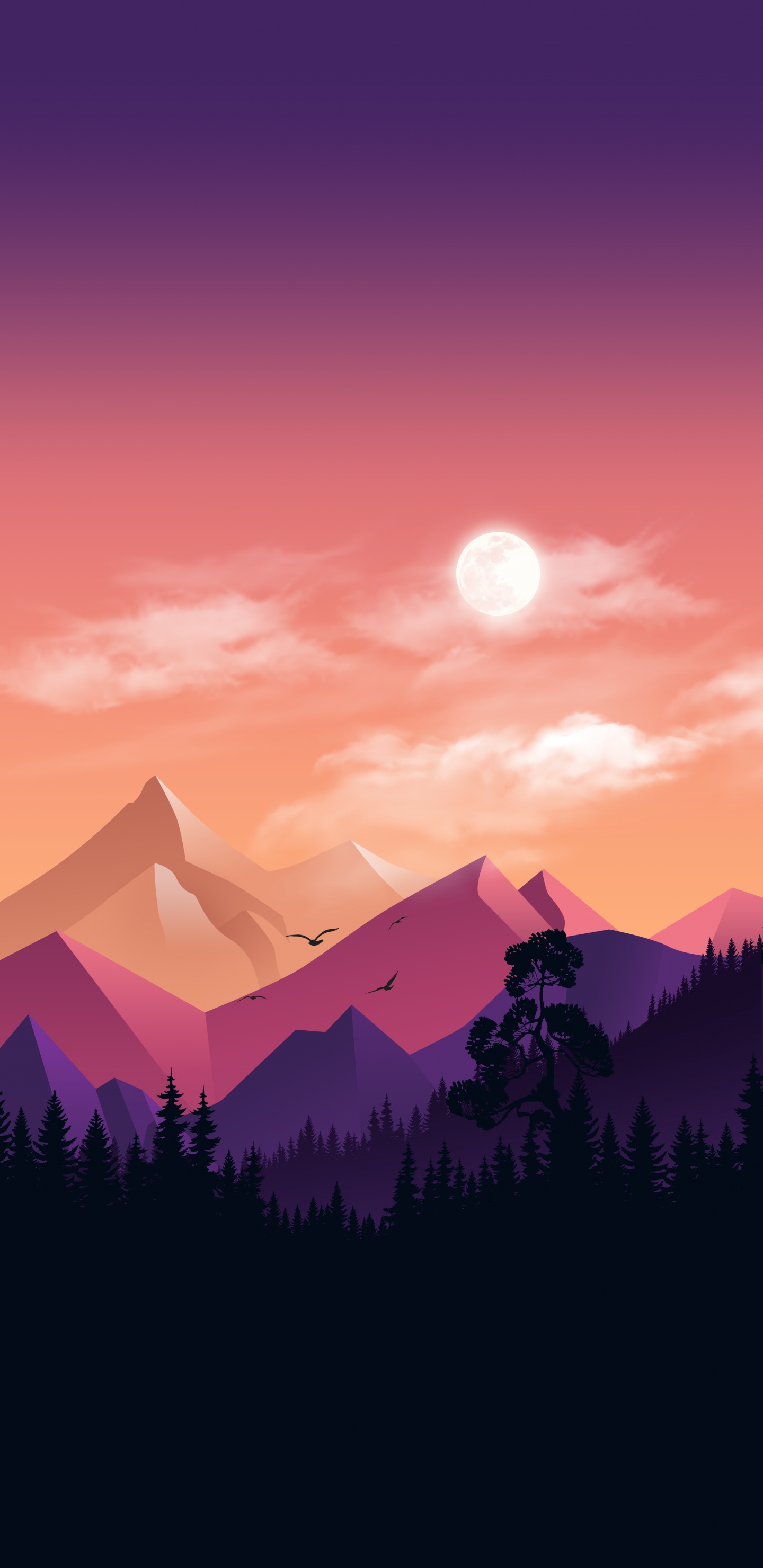 Ambiente, Ecorregión, Montaña, Afterglow, Paisaje Natural. Wallpaper in 1440x2960 Resolution