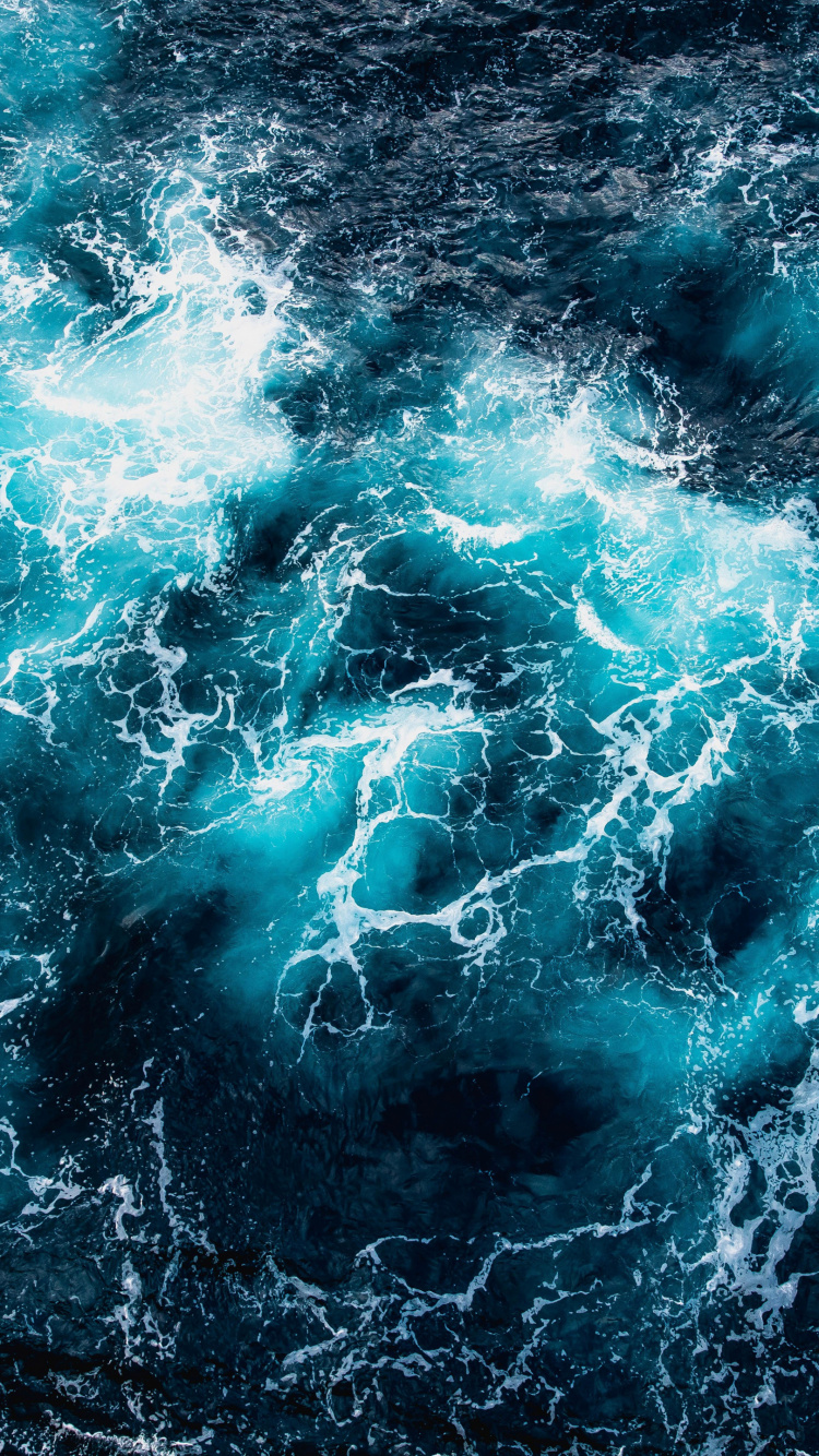 Ocean Aerial View, Ocean, Sea, Wind Wave, Water. Wallpaper in 750x1334 Resolution