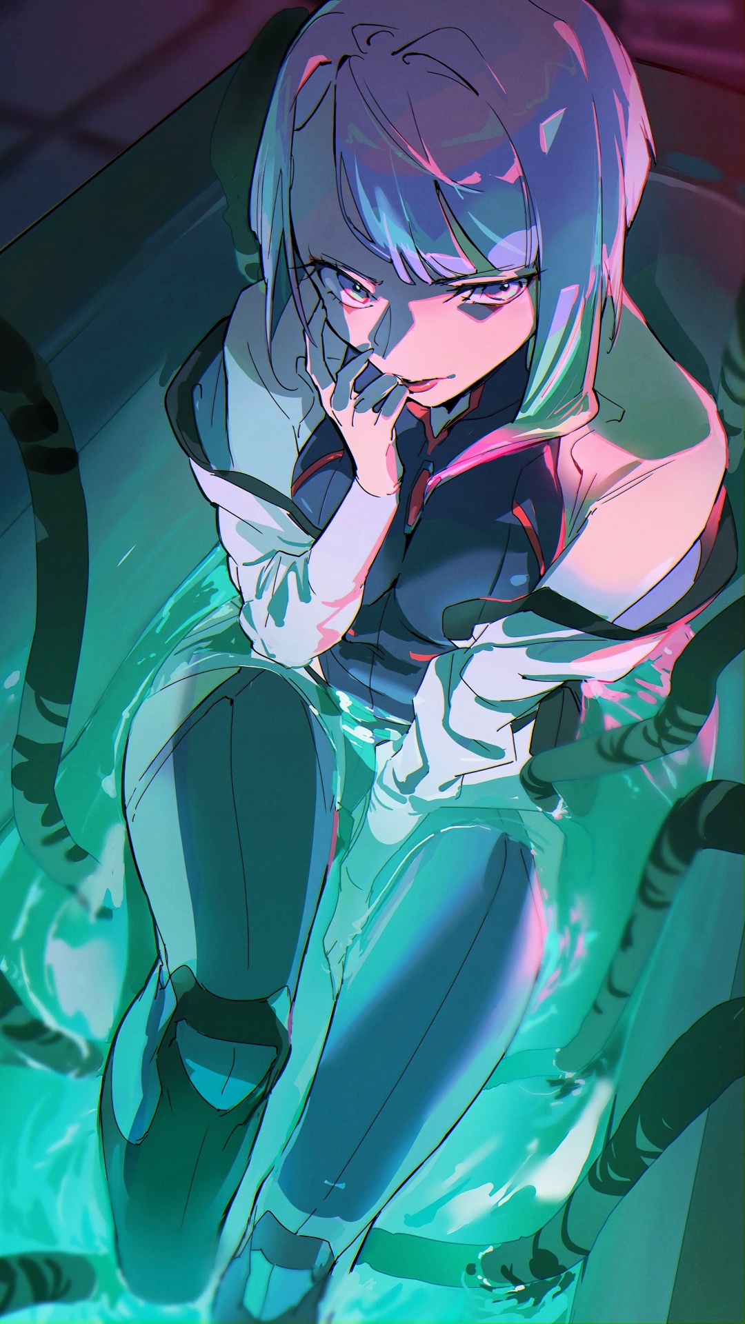 Anime, Lucy Edgerunner, Cyberpunk 2077, Cyberpunk, Anime Art. Wallpaper in 1080x1920 Resolution