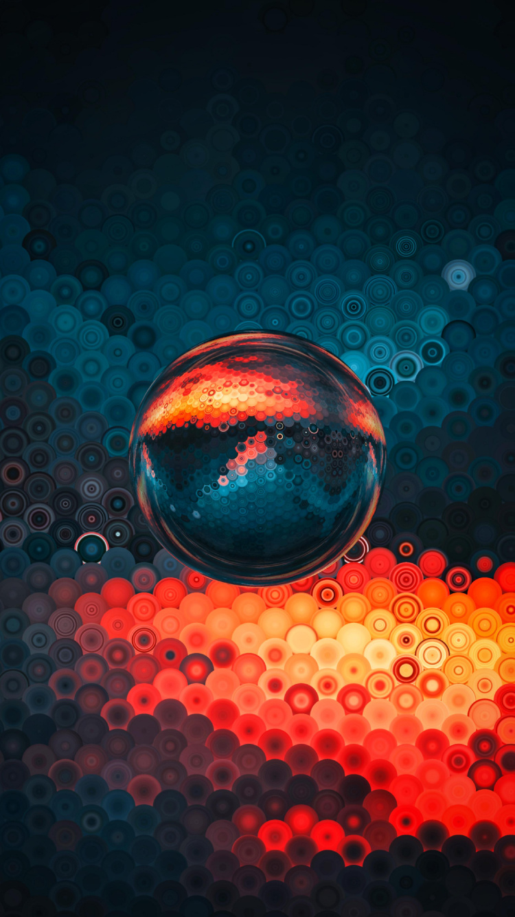色彩, 红色的, 琥珀色, 橙色, 球 壁纸 750x1334 允许