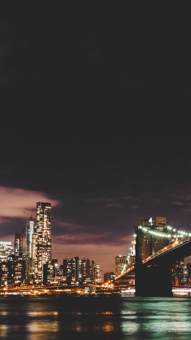 City Skyline During Night Time. Wallpaper in 750x1334 Resolution