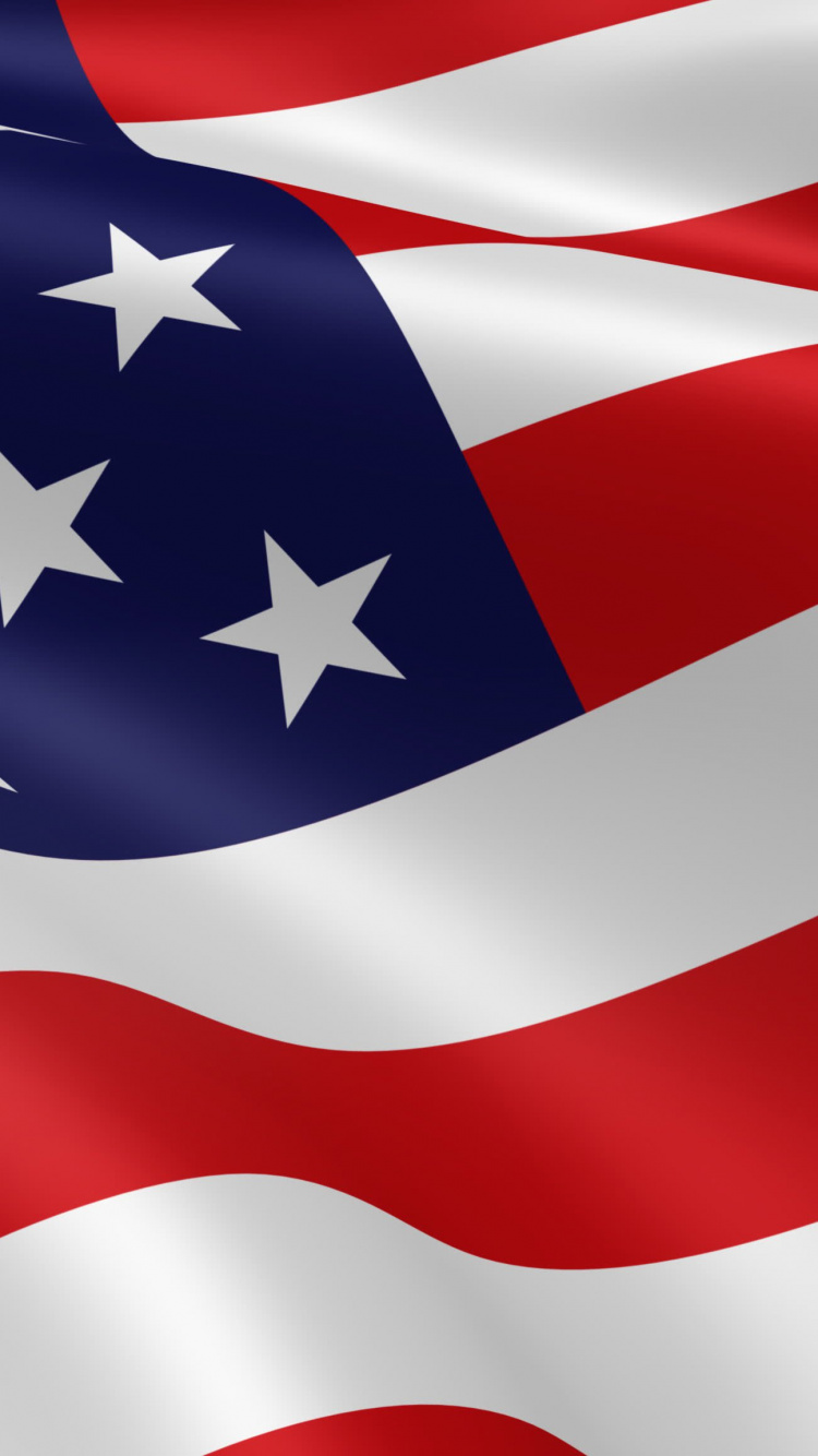 us a Flag on White Wall. Wallpaper in 750x1334 Resolution