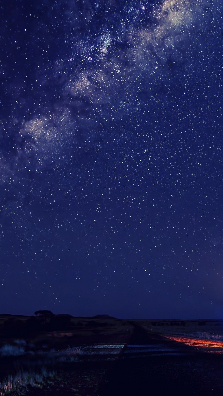 银河系, 明星, 夜晚的天空, 气氛, 地平线 壁纸 750x1334 允许