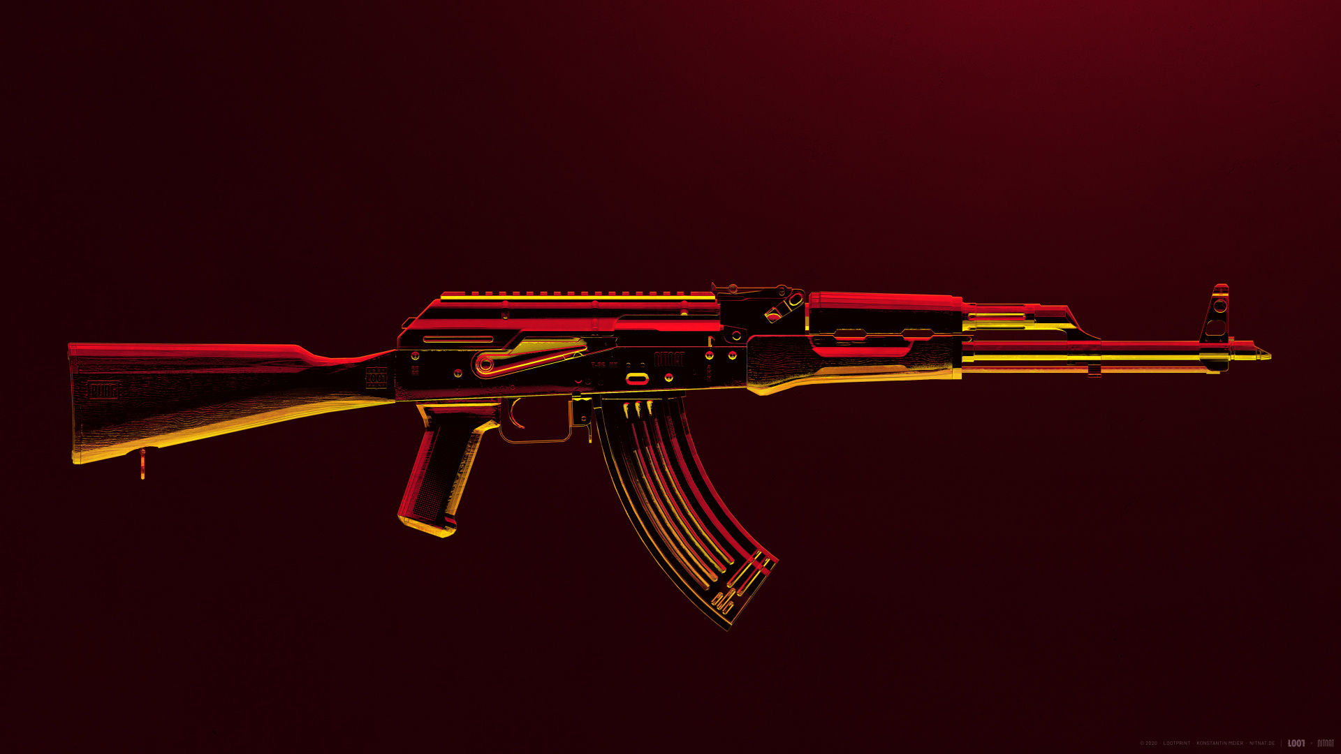 Ak47, PUBG, PLAYERUNKNOWN'S BATTLEGROUNDS, Arma, Rojo. Wallpaper in 1920x1080 Resolution
