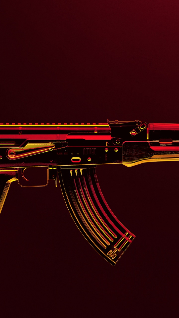 Ak47, PUBG Corporation, PLAYERUNKNOWN'S BATTLEGROUNDS, Gun, Red. Wallpaper in 720x1280 Resolution