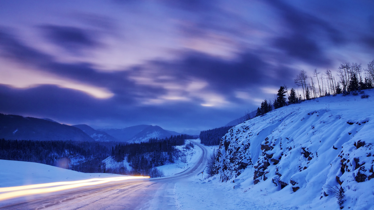 Snow Covered Mountain Under Cloudy Sky During Daytime. Wallpaper in 1280x720 Resolution