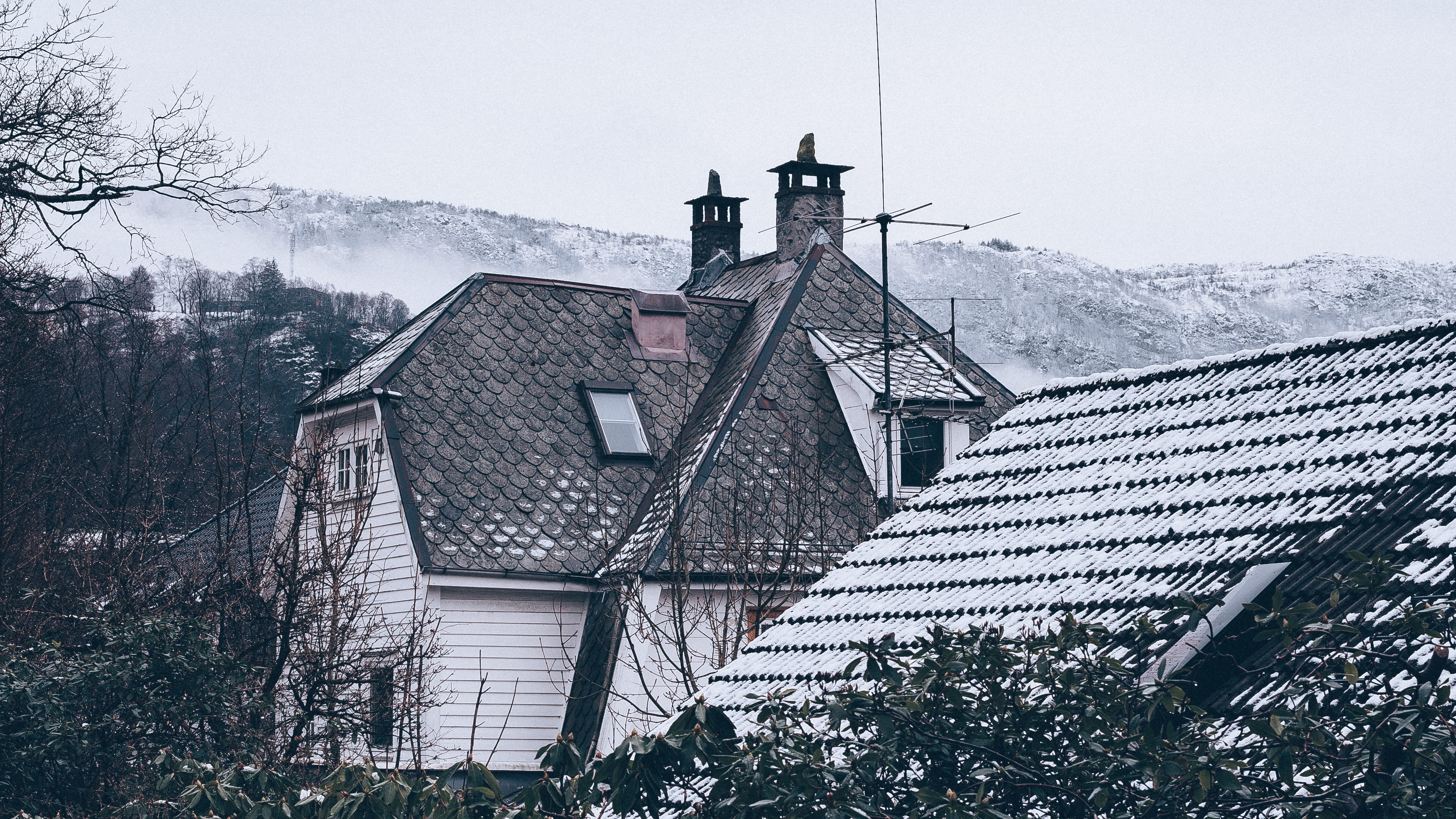 Maison Blanche et Brune Près Des Arbres Verts Pendant la Journée. Wallpaper in 3840x2160 Resolution