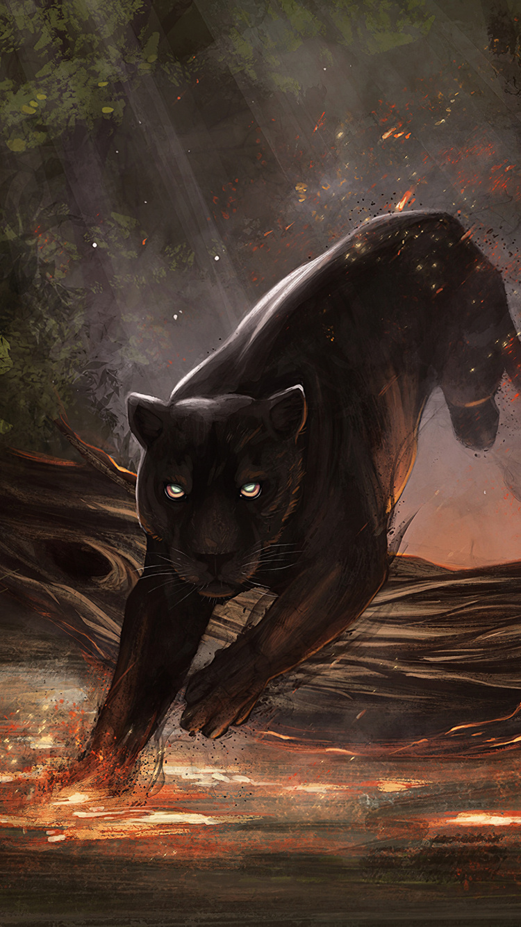 Jaguar de Fuego, Jaguar, Ecorregión, La Gente en la Naturaleza, Carnívoro. Wallpaper in 750x1334 Resolution