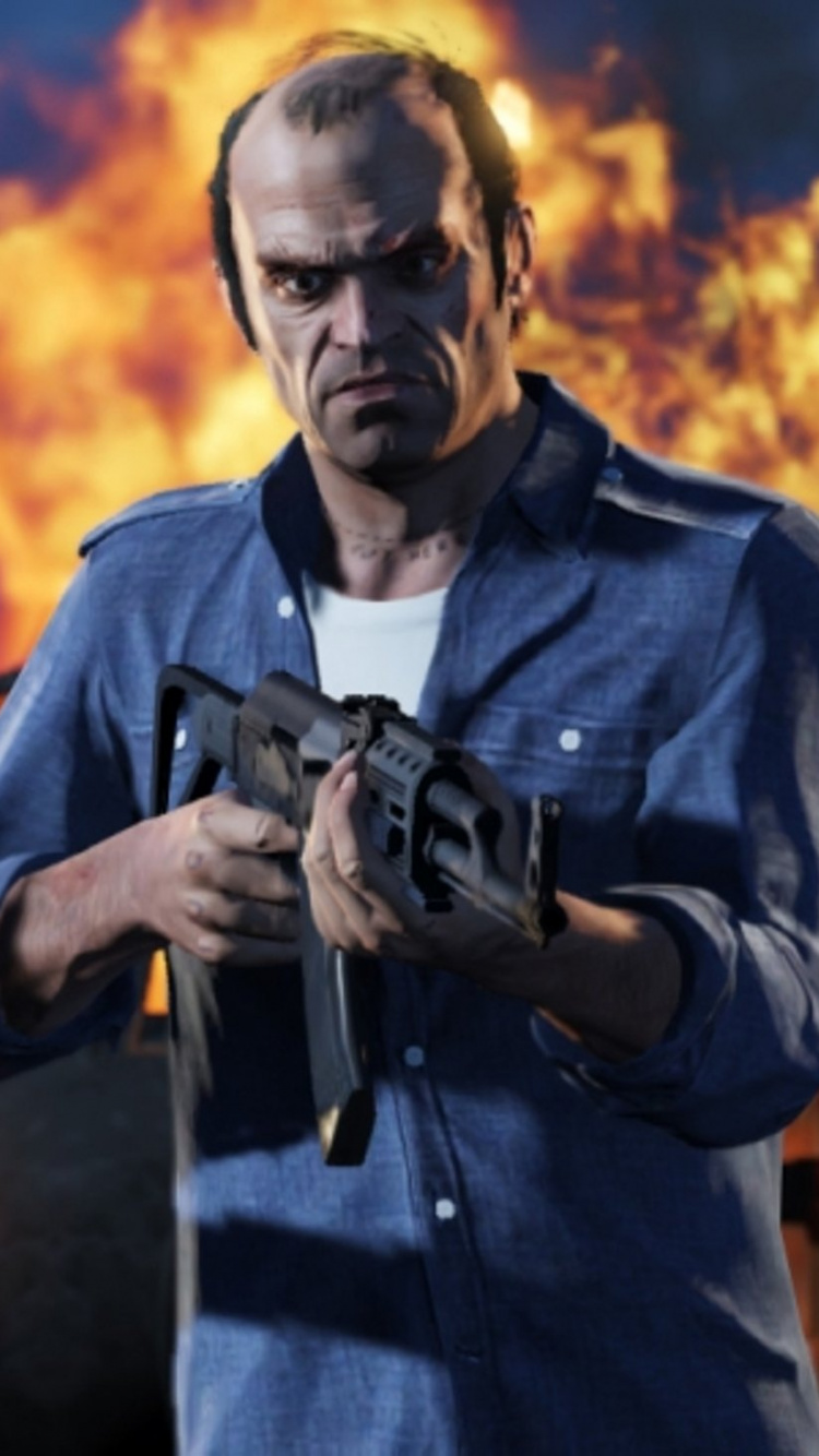 Grand Theft Auto v, Trevor Philips, Grand Theft Auto San Andreas, Rockstar Games, Juego de Pc. Wallpaper in 750x1334 Resolution
