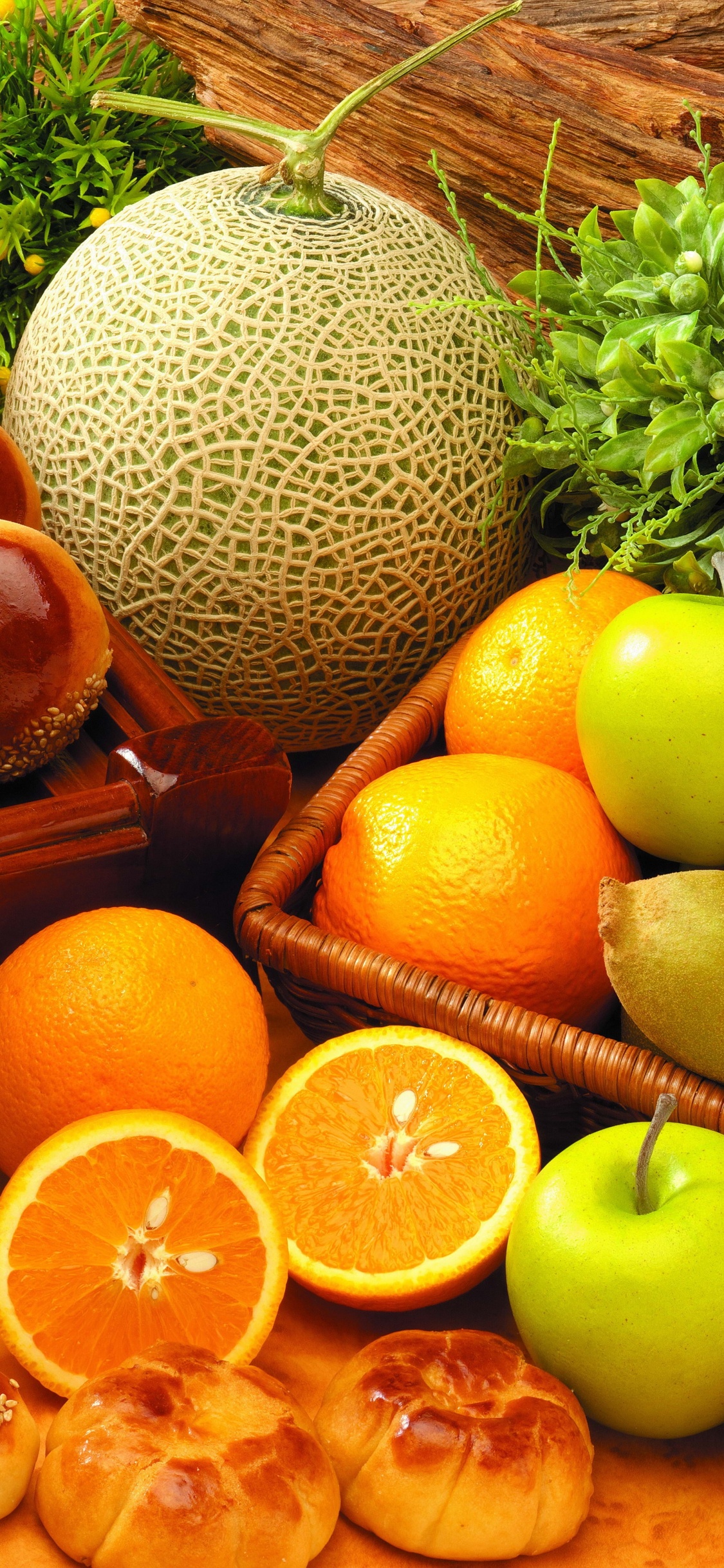 Orange Fruits on Brown Wooden Tray. Wallpaper in 1125x2436 Resolution