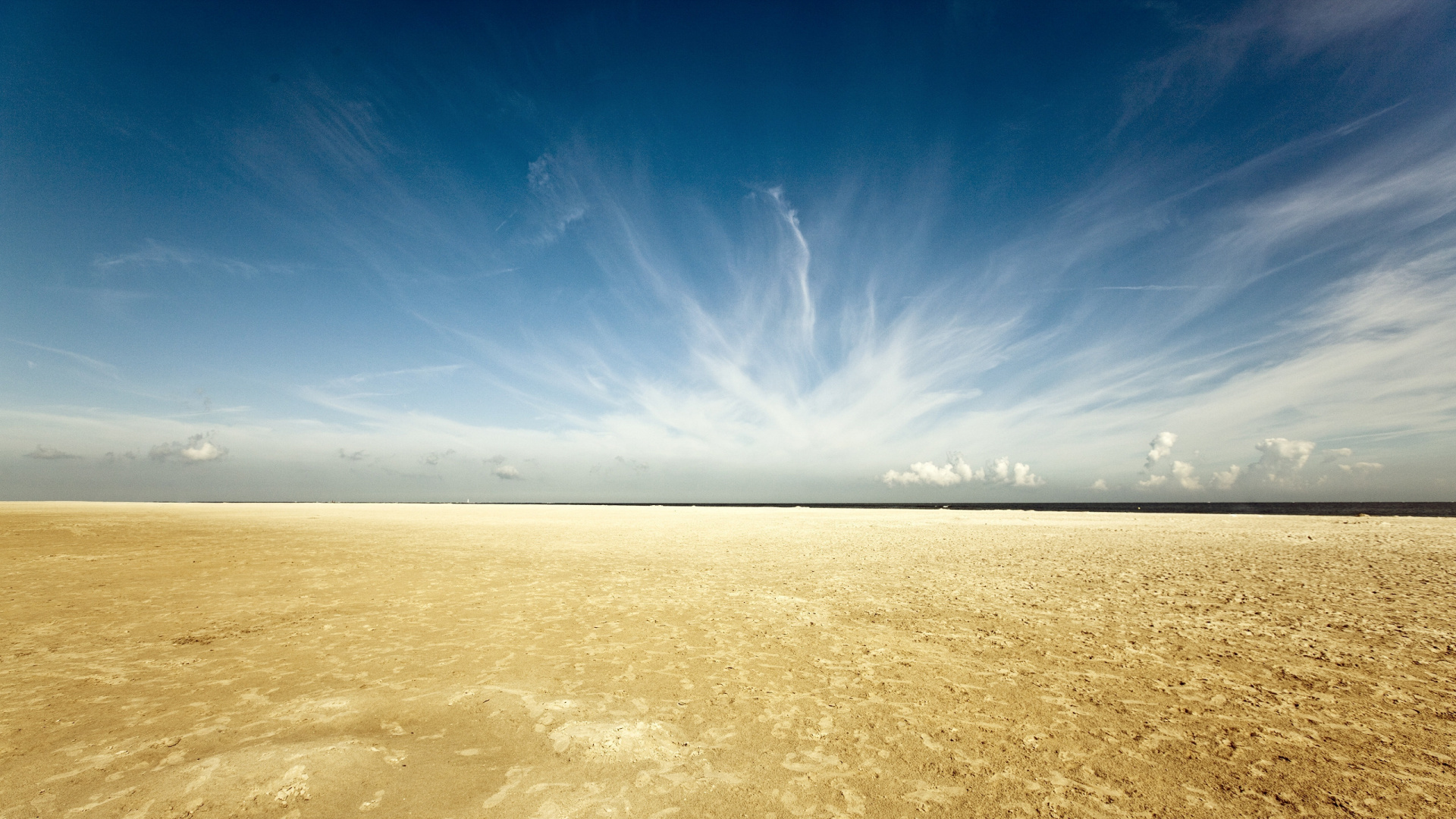 Brown Sand Under Blue Sky During Daytime. Wallpaper in 1920x1080 Resolution