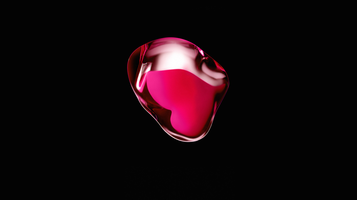 Pink and Silver Heart Ornament. Wallpaper in 1366x768 Resolution