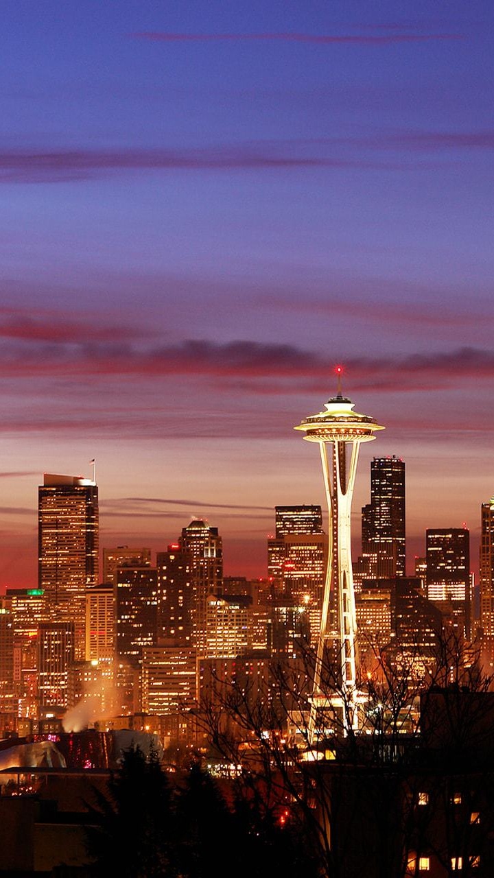 City Skyline During Night Time. Wallpaper in 720x1280 Resolution