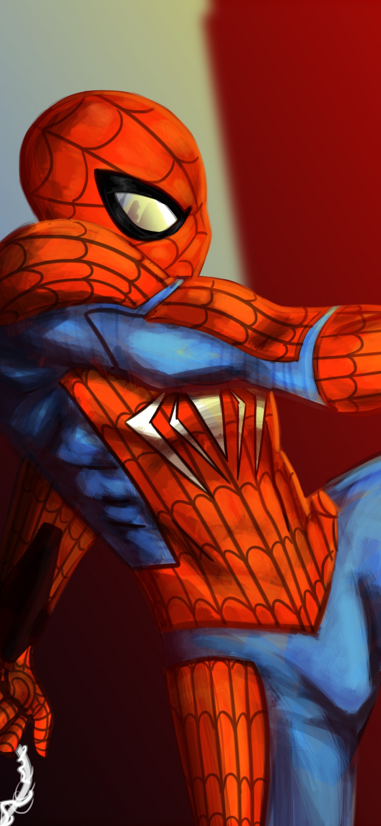 Homme en Costume D'homme Araignée Bleu et Rouge. Wallpaper in 1242x2688 Resolution