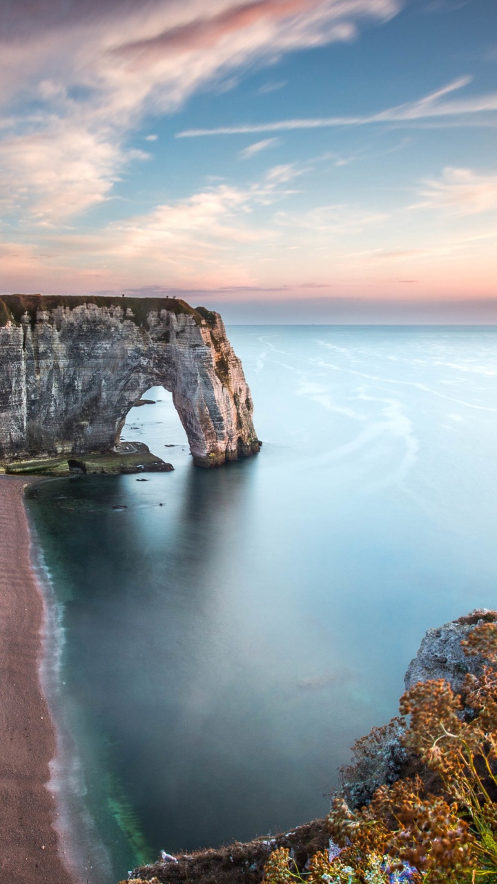 Cliff and Natural Arch, Tretat, Body of Water, Natural Landscape, Coast. Wallpaper in 720x1280 Resolution
