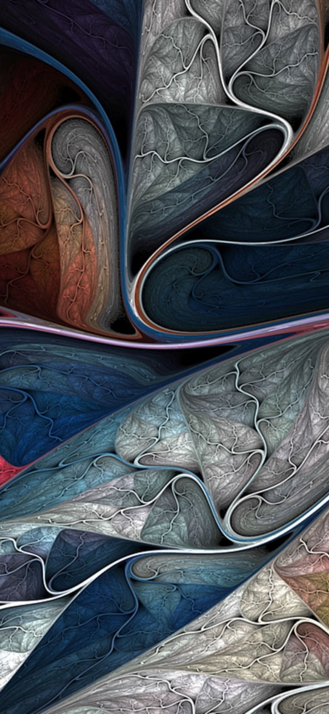 Fraktal, Fraktale Kunst, Abstrakte Kunst, Brown, Kunstfarbe. Wallpaper in 1125x2436 Resolution