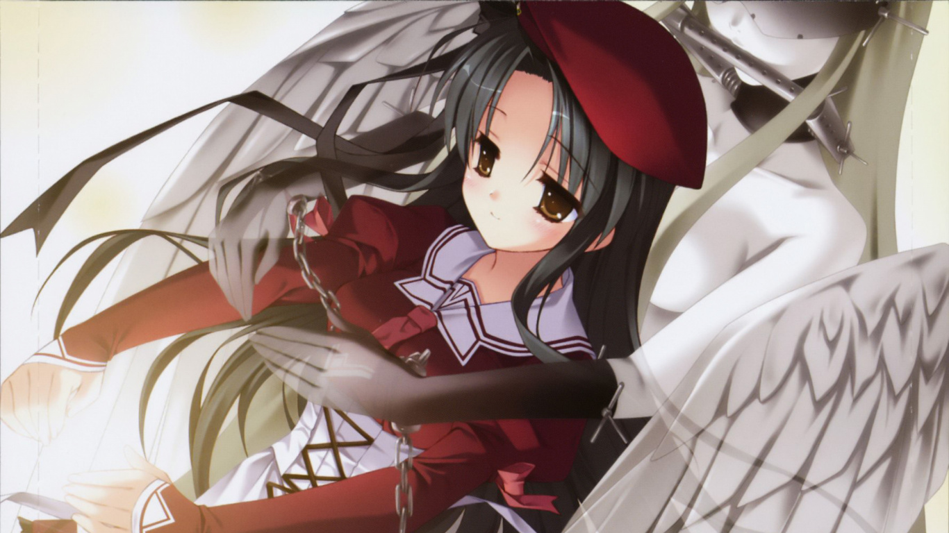 Femme au Chapeau Rouge Personnage Anime. Wallpaper in 1366x768 Resolution