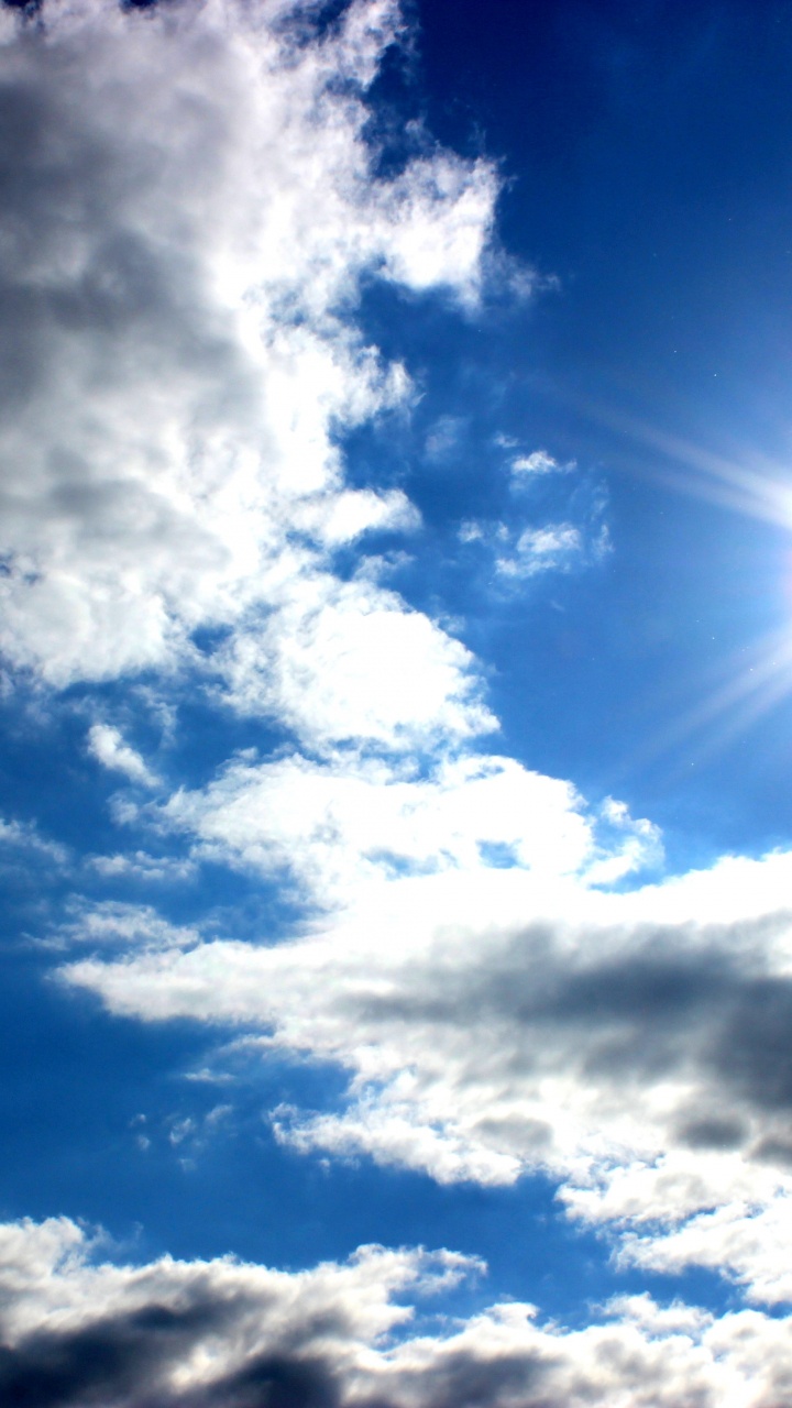 White Clouds and Blue Sky During Daytime. Wallpaper in 720x1280 Resolution