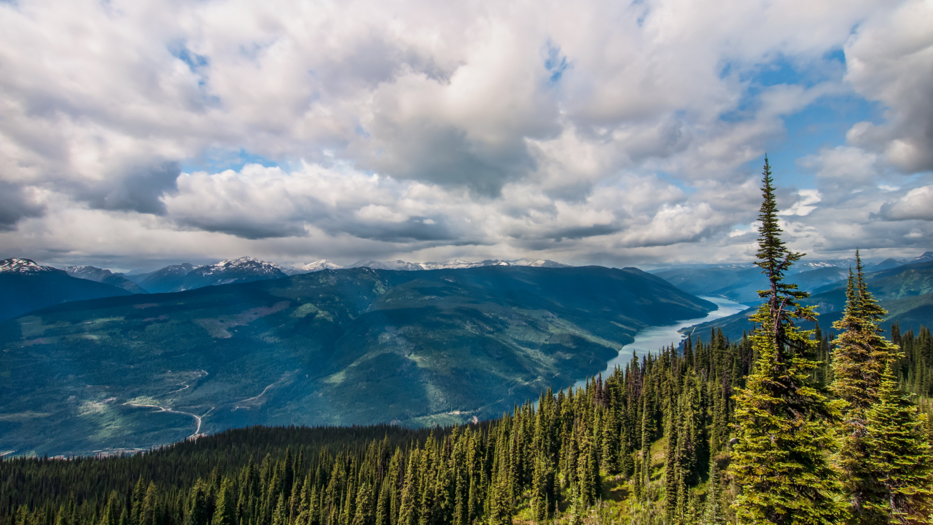 Green Trees on Mountain Under White Clouds During Daytime. Wallpaper in 1920x1080 Resolution