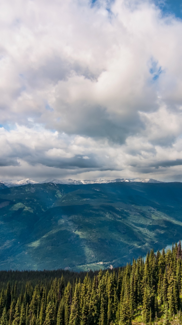 Green Trees on Mountain Under White Clouds During Daytime. Wallpaper in 720x1280 Resolution