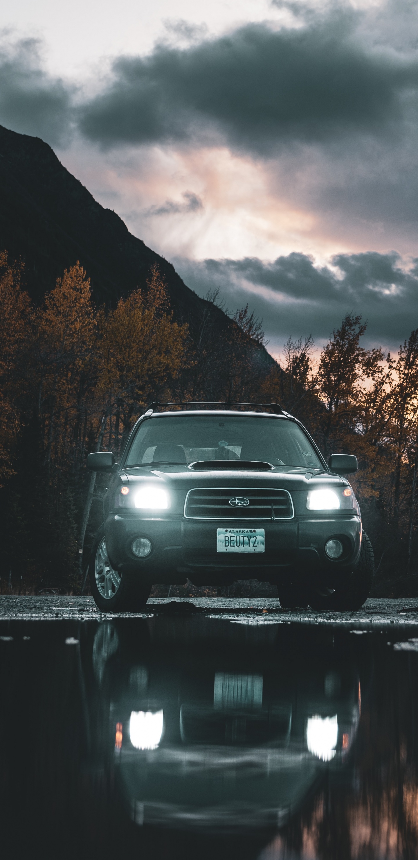 Coche Negro en la Carretera Cerca Del Cuerpo de Agua Durante el Día. Wallpaper in 1440x2960 Resolution