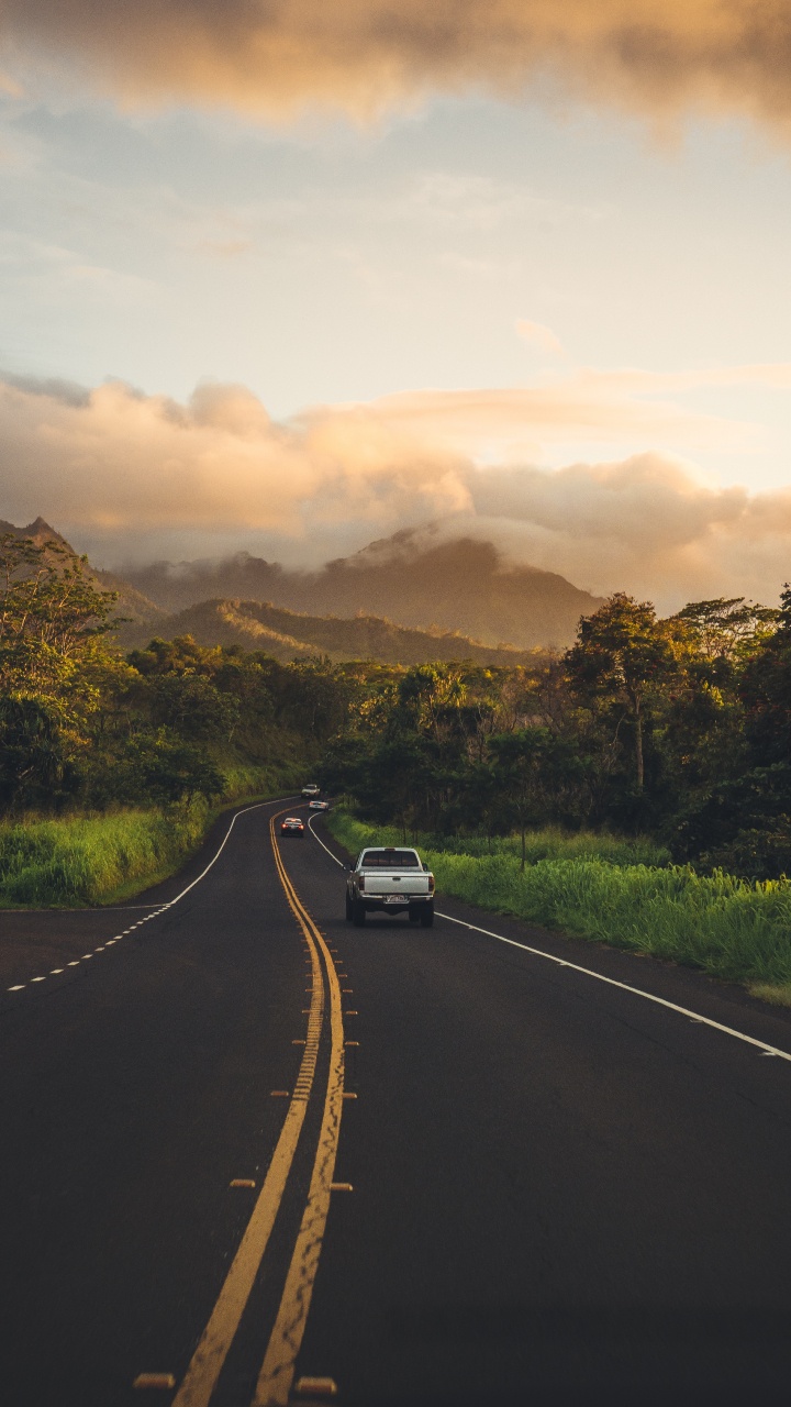Kauai, Cloud, Plant, Cars, Mountain. Wallpaper in 720x1280 Resolution